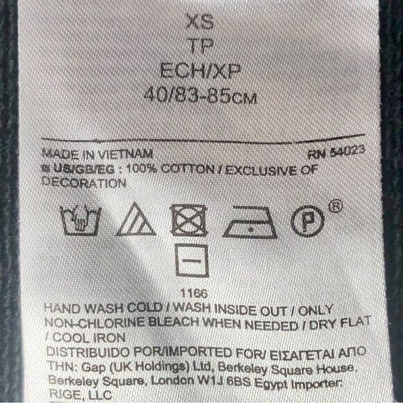 Banana Republic French Terry Rope Trim Tee in Dark Black/Gold/White Women’s XS - Picture 8 of 8